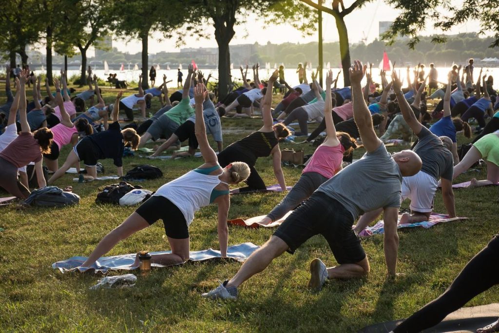 yoga on the river